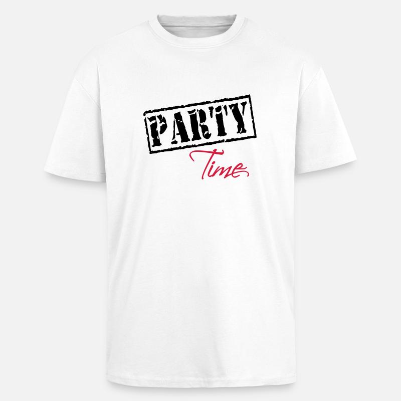 Party Time - Oversized Heavyweight Unisex T-Shirt - Weiß