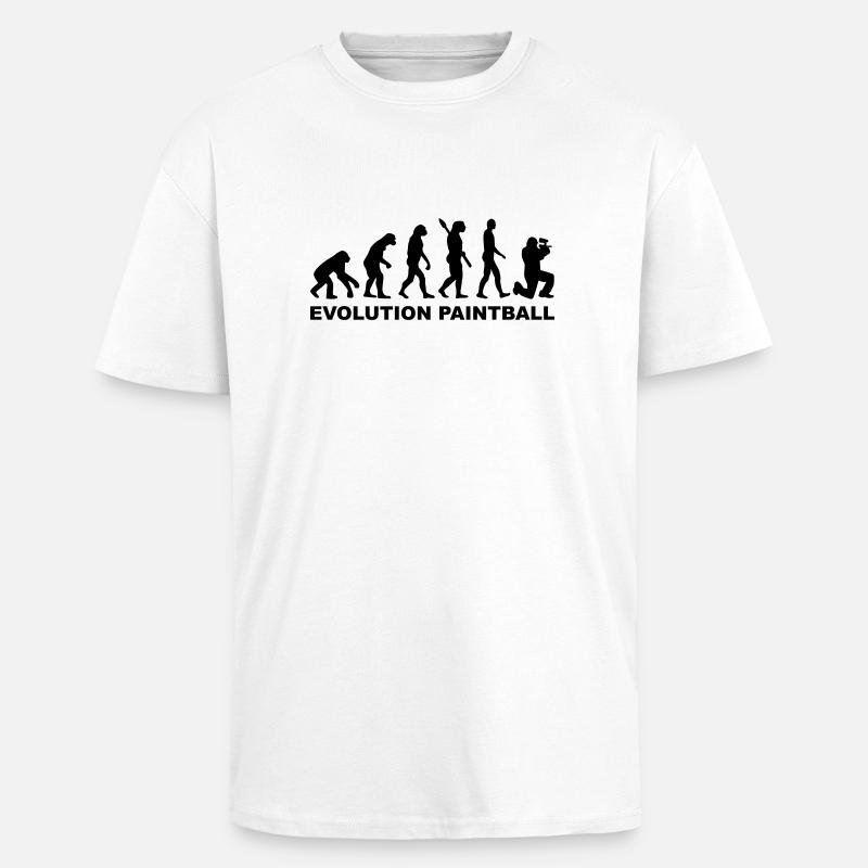 Evolution Paintball - T-shirt unisexe oversize épais - blanc
