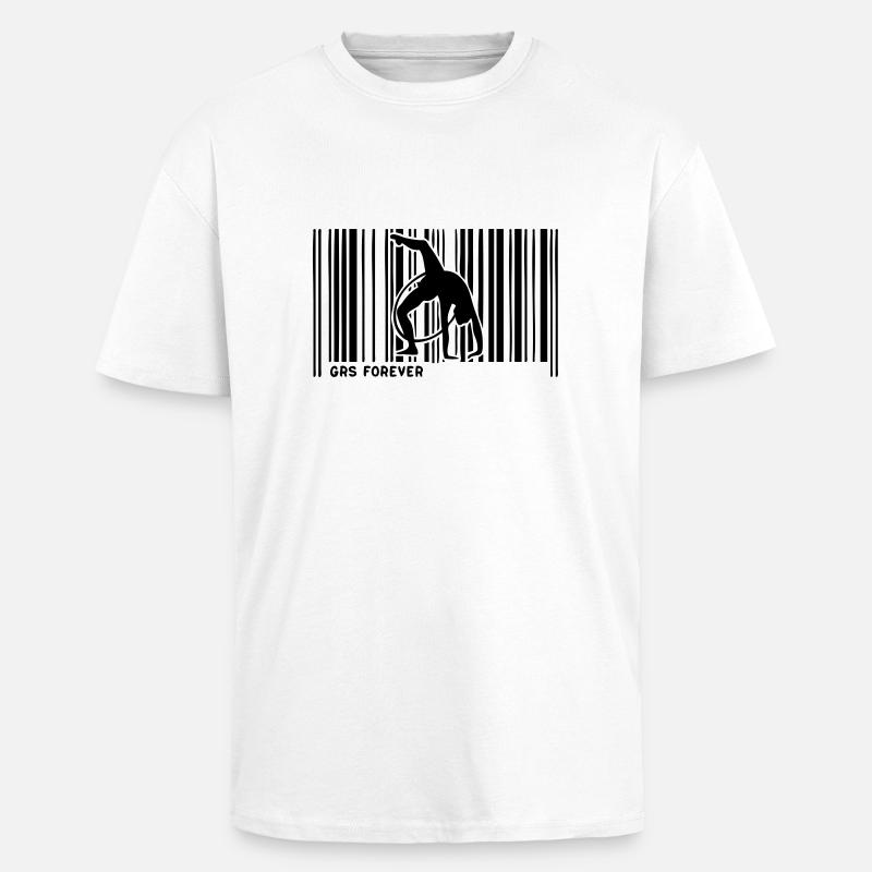 code barre grs gymnastique4 - T-shirt unisexe oversize épais - blanc