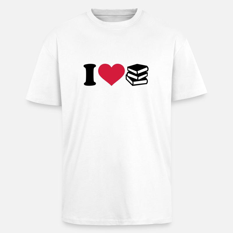 Bücher - Oversized Heavyweight Unisex T-Shirt - Weiß