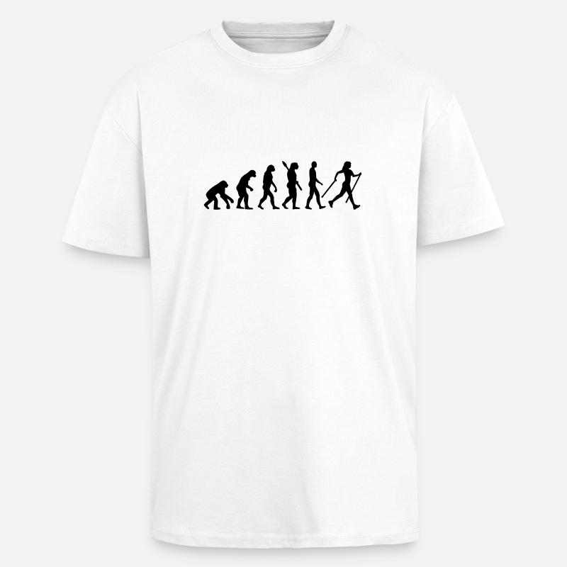 Évolution Nordic Walking - T-shirt unisexe oversize épais - blanc