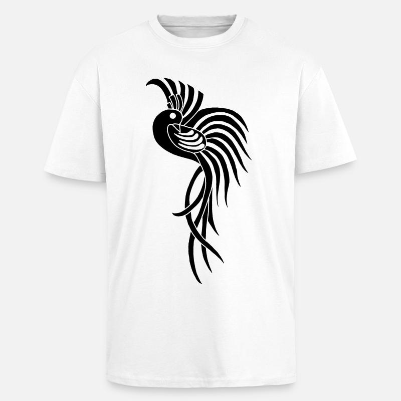 Schwarzer Vogel des Paradieses - Oversized Heavyweight Unisex T-Shirt - Weiß