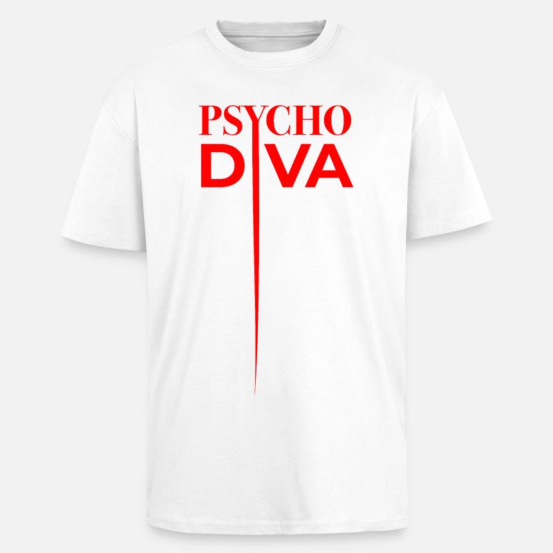 Psycho Diva – Sarcasm Spell Red - Unisex Oversized Heavyweight T-shirt - white