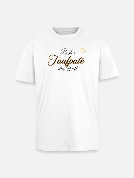 Edles Geschenk für den Taufpaten - Oversized Heavyweight Unisex T-Shirt - Weiß