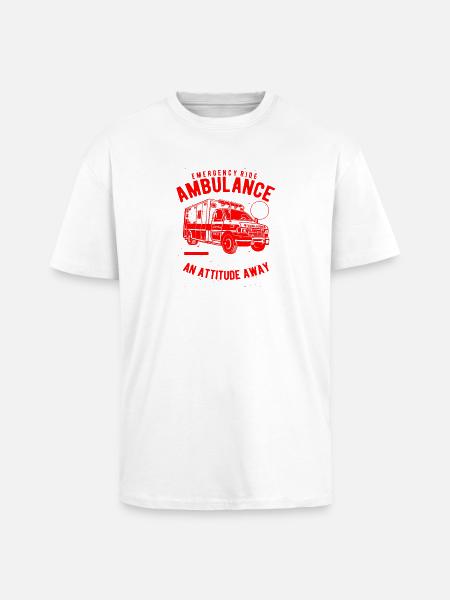 Ambulans nödsituation - ambulans - Unisex oversized t-shirt i kraftig kvalitet - vit