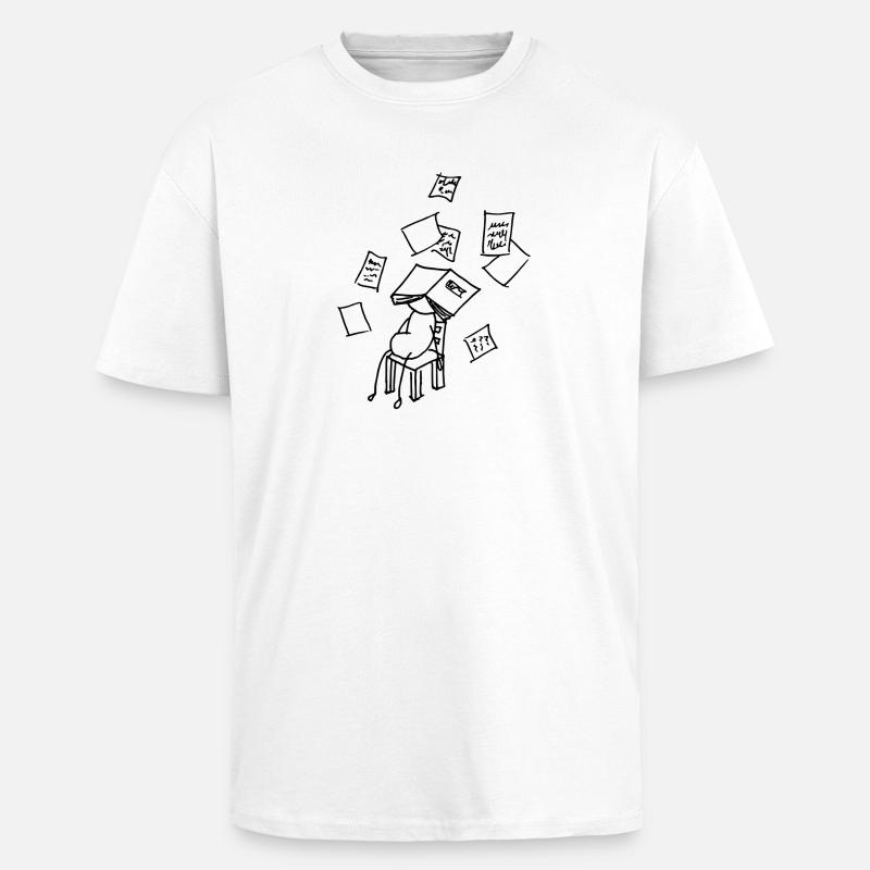 krank oder Schule - Oversized Heavyweight Unisex T-Shirt - Weiß