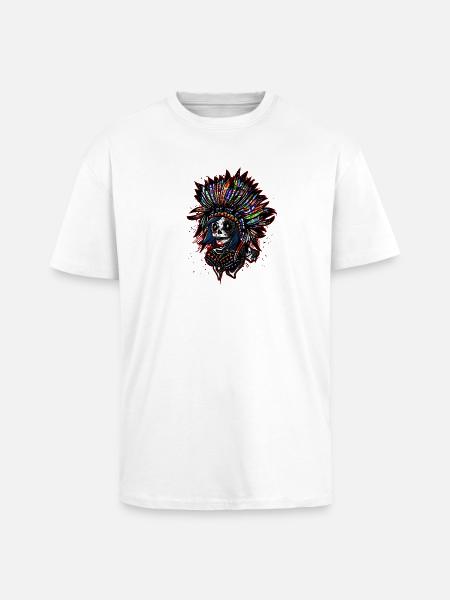 indien skull - T-shirt unisexe oversize épais - blanc