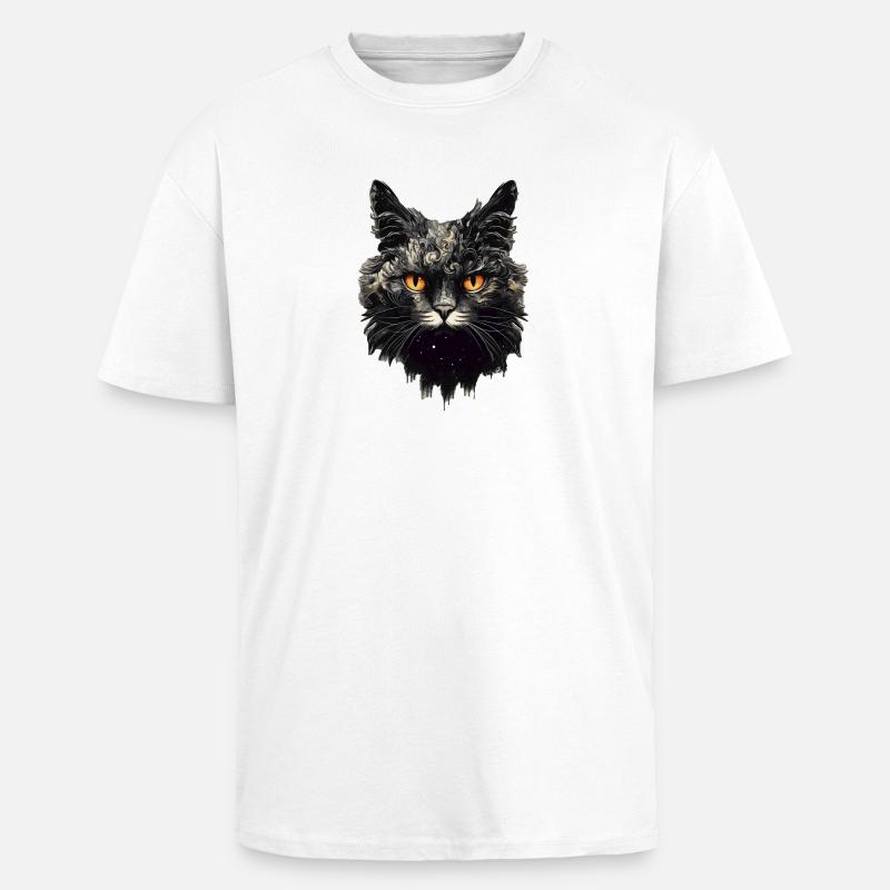 Chat - T-shirt unisexe oversize épais - blanc
