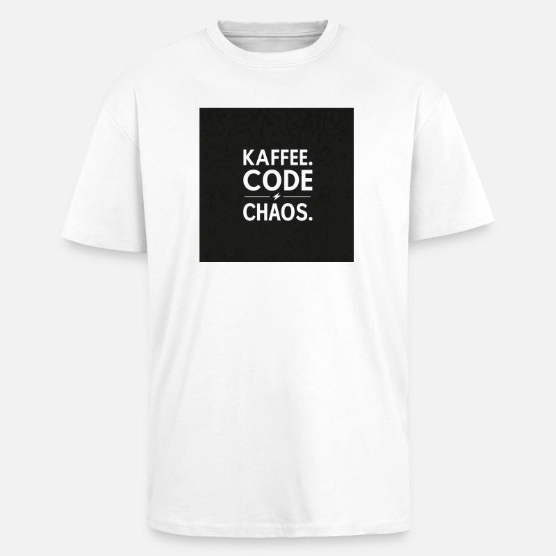 Coffee, Code, Chaos - Unisex Oversized Heavyweight T-shirt - white