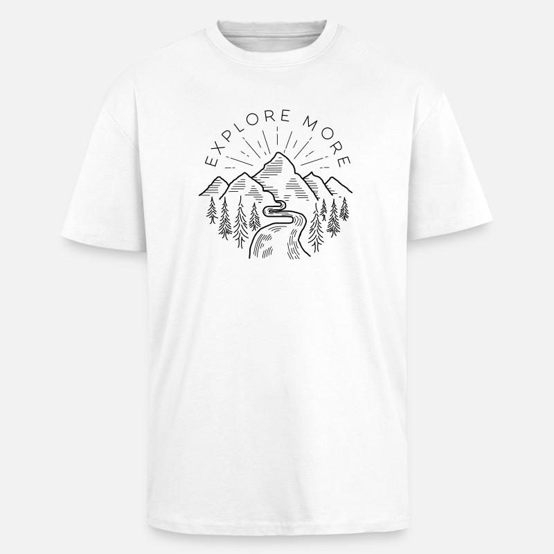 Explore more - T-shirt unisexe oversize épais - blanc