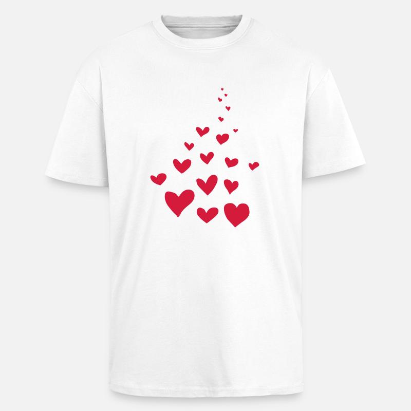 hearts - Oversized Heavyweight Unisex T-Shirt - Weiß