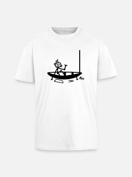 Boot bauen - Strichmännchen - Oversized Heavyweight Unisex T-Shirt - Weiß