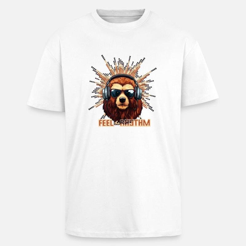 Feel the Rhythm - Unisex Oversized Heavyweight T-shirt - white