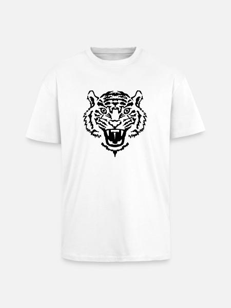 Tiger - Oversized Heavyweight Unisex T-Shirt - Weiß