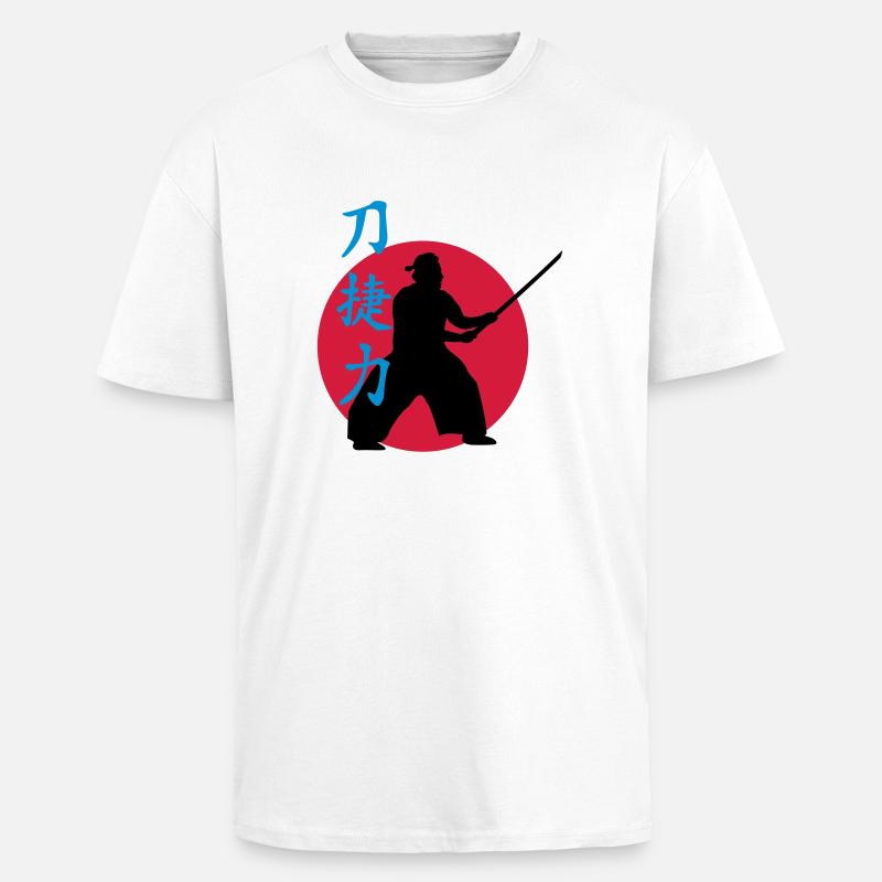 samurai_strength_victory_sword_3c - Oversized Heavyweight Unisex T-Shirt - Weiß
