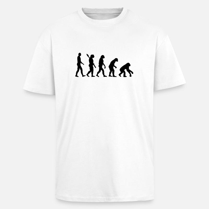 Evolution backwards - Unisex Oversized Heavyweight T-shirt - white