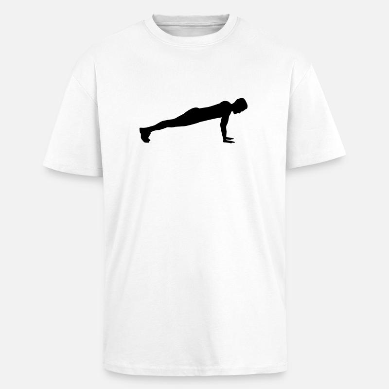 Liegestütz - Oversized Heavyweight Unisex T-Shirt - Weiß