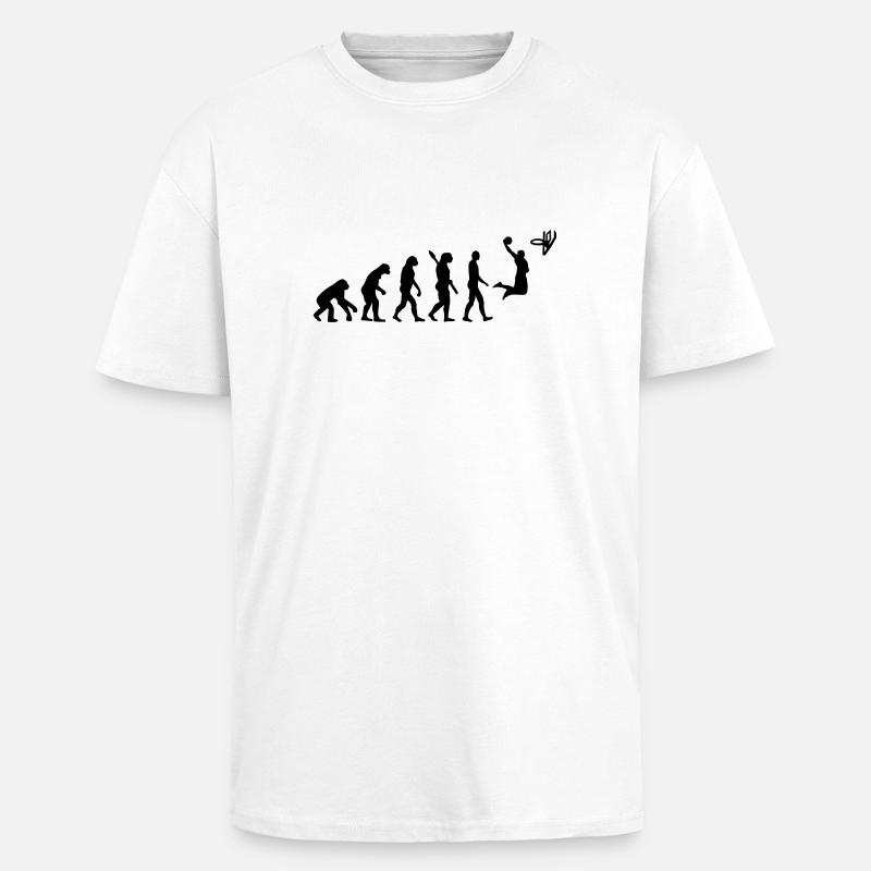Evolution Basketball - Oversized Heavyweight Unisex T-Shirt - Weiß