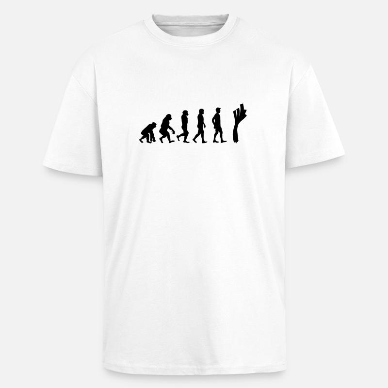 Leek evolution - Unisex Oversized Heavyweight T-shirt - white