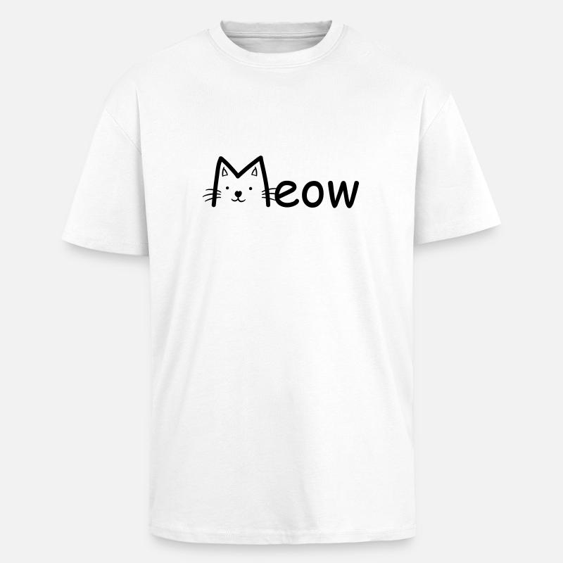 Cat - Oversized Heavyweight Unisex T-Shirt - Weiß