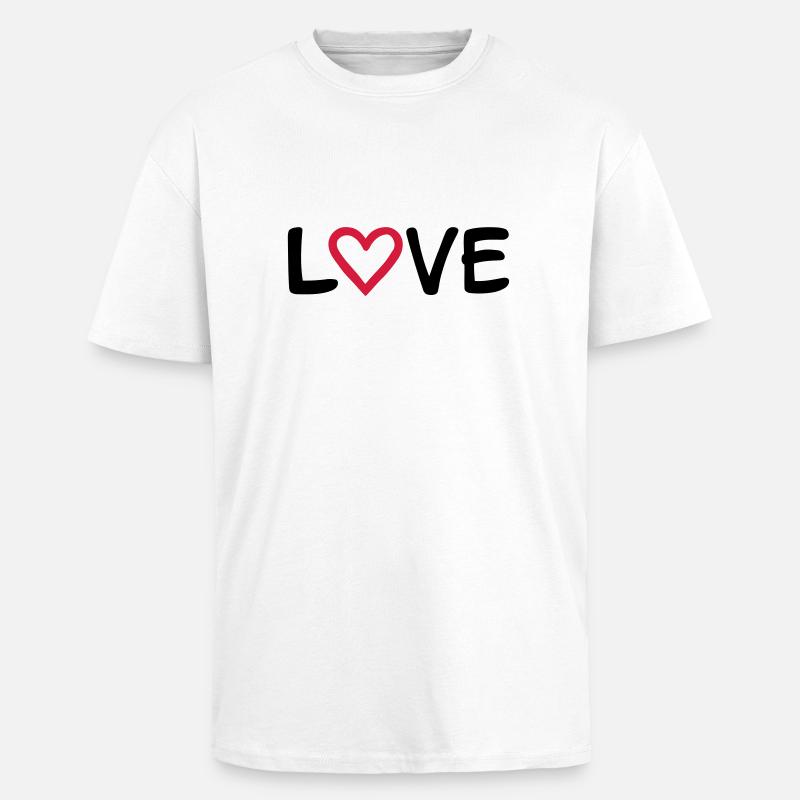 Love - Oversized Heavyweight Unisex T-Shirt - Weiß