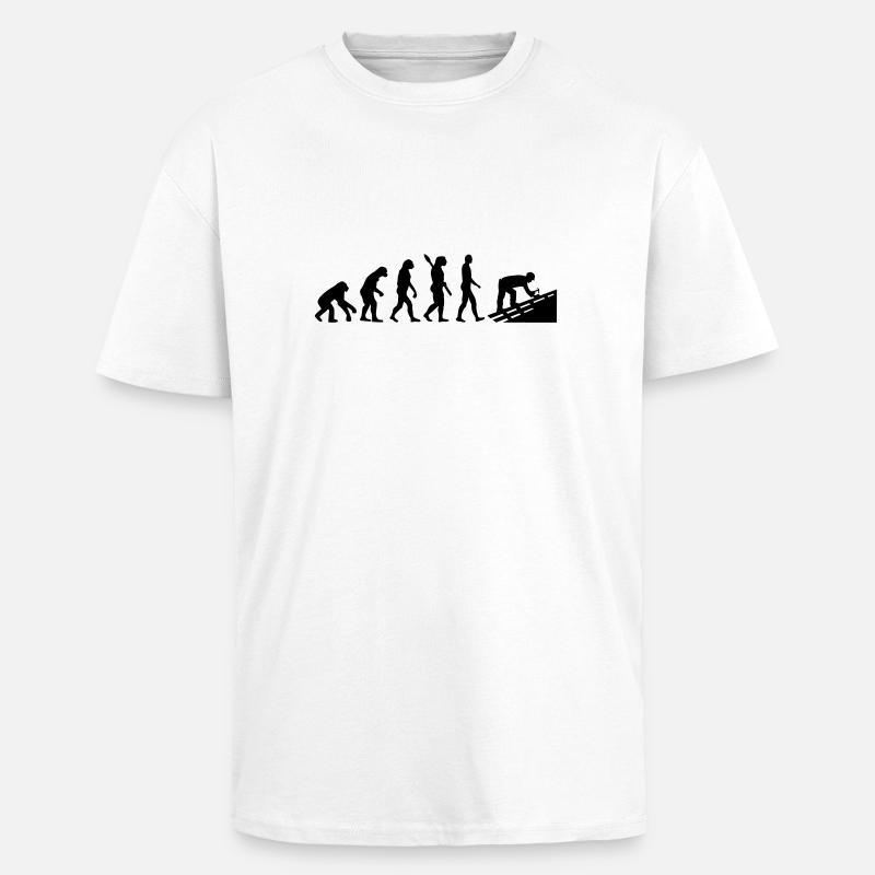 Evolution Roofer - Unisex Oversized Heavyweight T-shirt - white