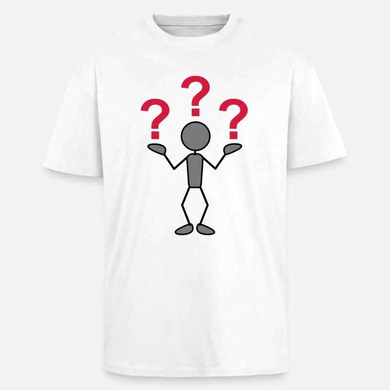greyman_with_problems_3c - T-shirt unisexe oversize épais - blanc