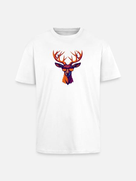 Retro Deer Revolt - Unisex Oversized Heavyweight T-shirt - white
