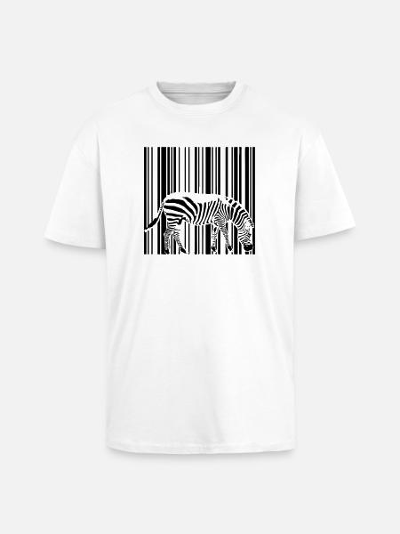 code à barres zèbre - T-shirt unisexe oversize épais - blanc