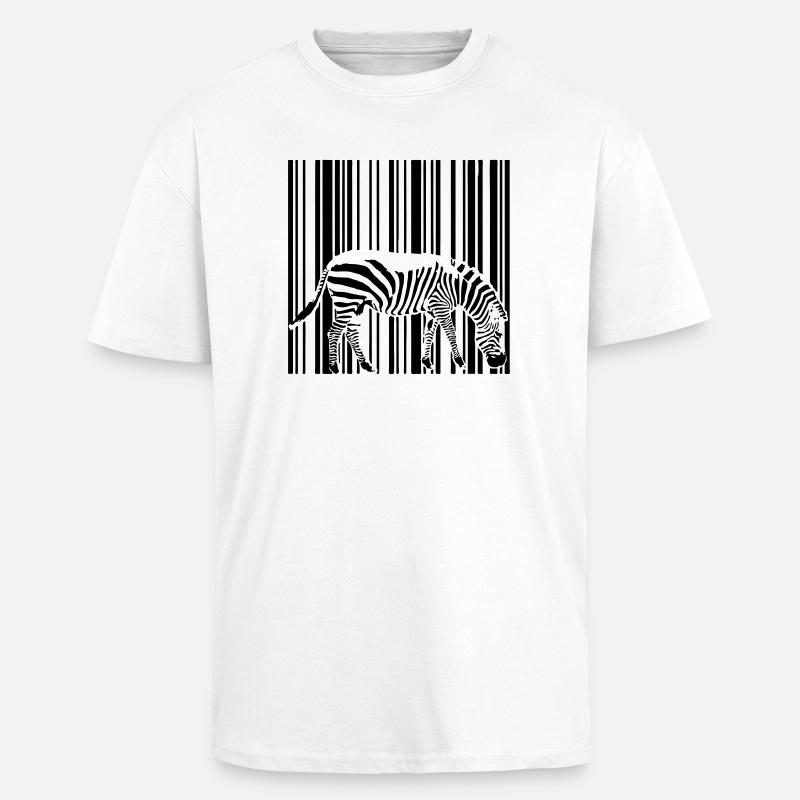 Barcode Zebra - Unisex Oversized Heavyweight T-shirt - white
