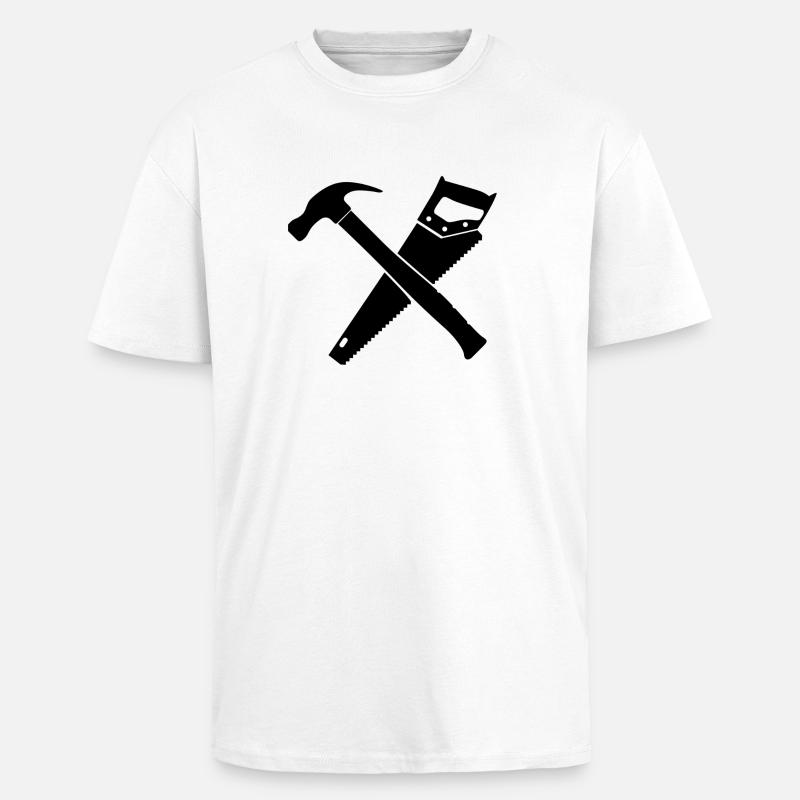 Hammer und SägenDesign - Oversized Heavyweight Unisex T-Shirt - Weiß