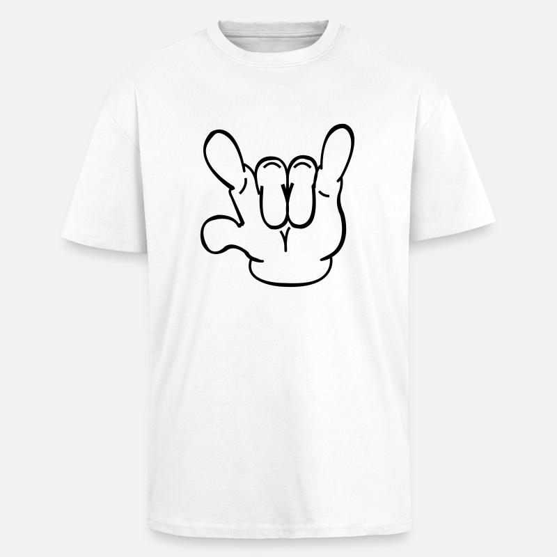 devil_hand - Unisex Oversized Heavyweight T-shirt - white