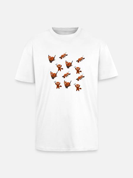 Red panda - Unisex Oversized Heavyweight T-shirt - white