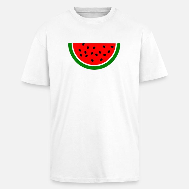 Melon pastèque - T-shirt unisexe oversize épais - blanc