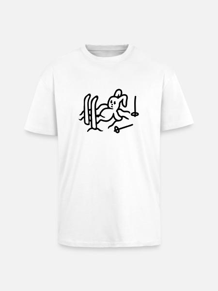Skihase like - line - Unisex Oversized Heavyweight T-shirt - white