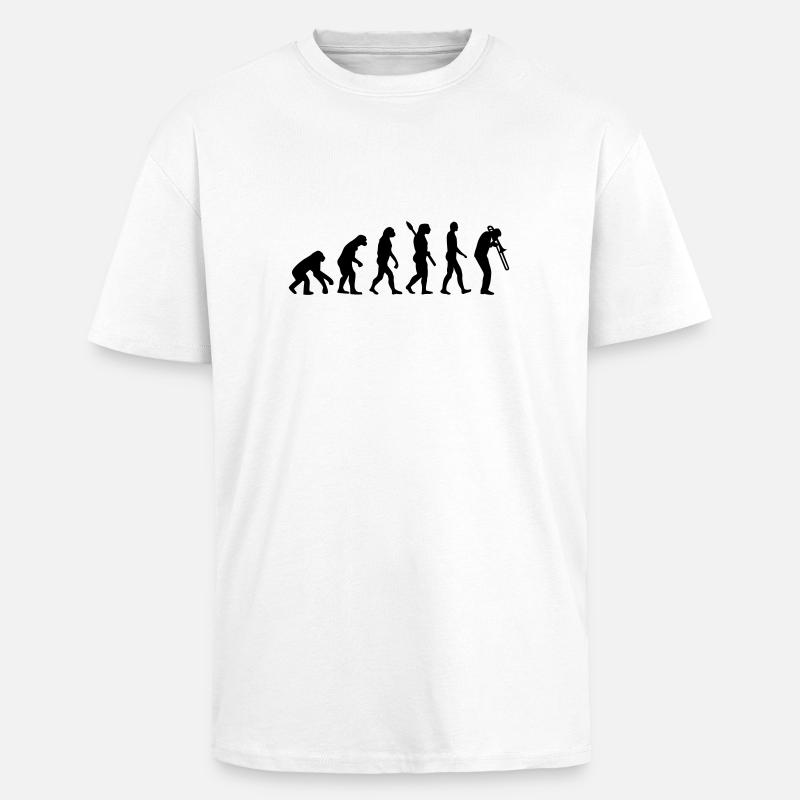 Evolution Trombone - T-shirt unisexe oversize épais - blanc