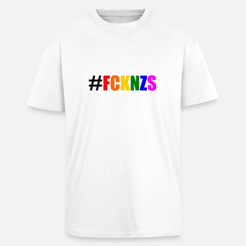 Fck nzs - Oversized Heavyweight Unisex T-Shirt - Weiß