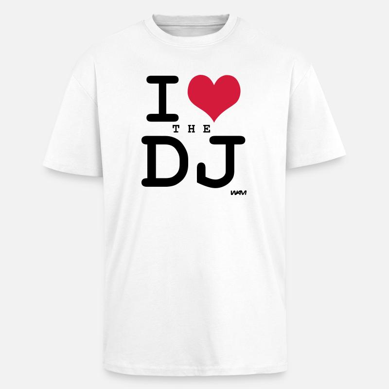 j'aime le dj par wam - T-shirt unisexe oversize épais - blanc