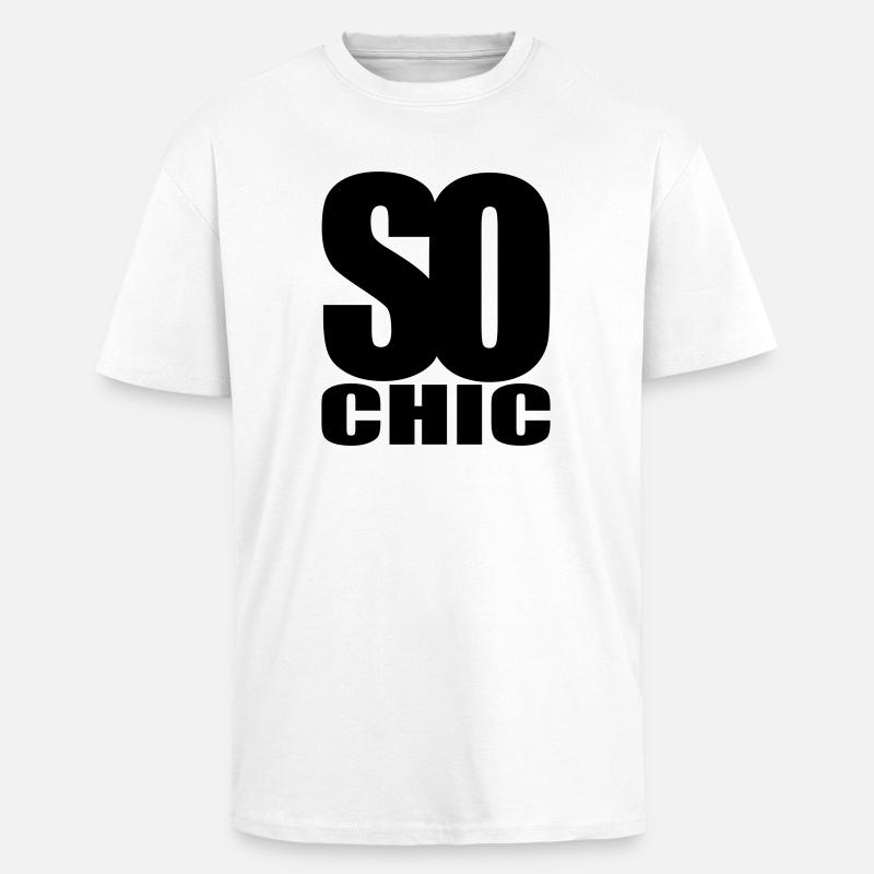 so chic - T-shirt unisexe oversize épais - blanc