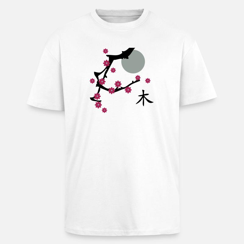 Kirsch Blüte-Cherry blossoms - Oversized Heavyweight Unisex T-Shirt - Weiß