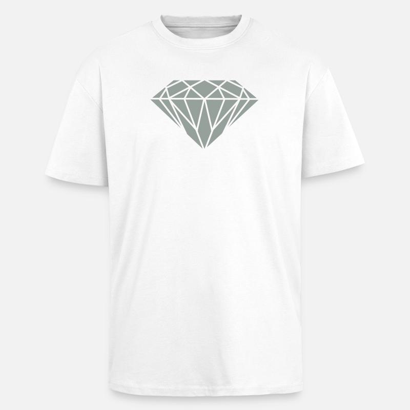 Diamant - T-shirt unisexe oversize épais - blanc