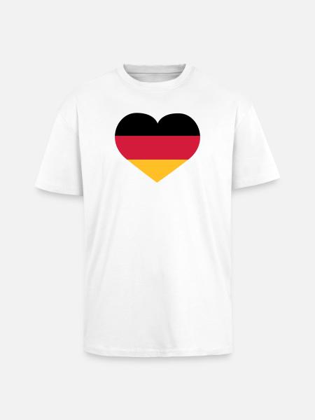 Deutschland Herz | Herz | Heart - Unisex Oversized Heavyweight T-shirt - white