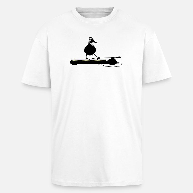 disco duck turntable - Oversized Heavyweight Unisex T-Shirt - Weiß