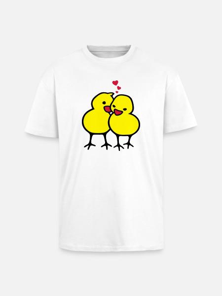chicks in love (c) - Unisex Oversized Heavyweight T-shirt - white