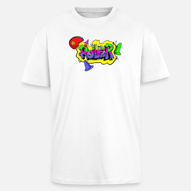 ROLLER - T-shirt unisexe oversize épais - blanc