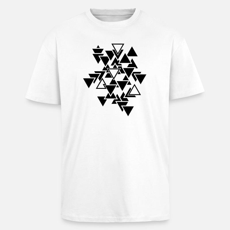 Triangles graphic pattern - Unisex Oversized Heavyweight T-shirt - white