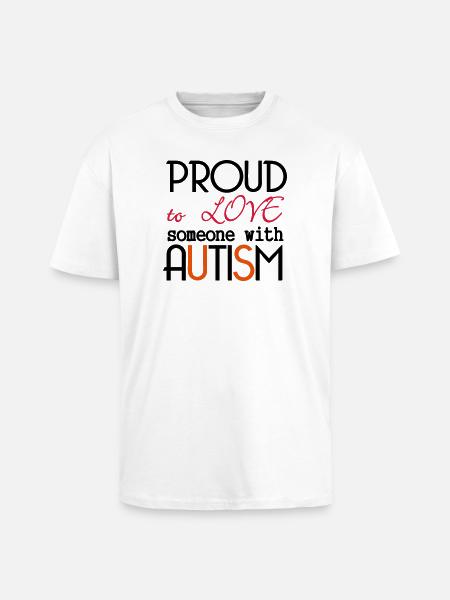 Love someone with Autism - Unisex Oversized Heavyweight T-shirt - white