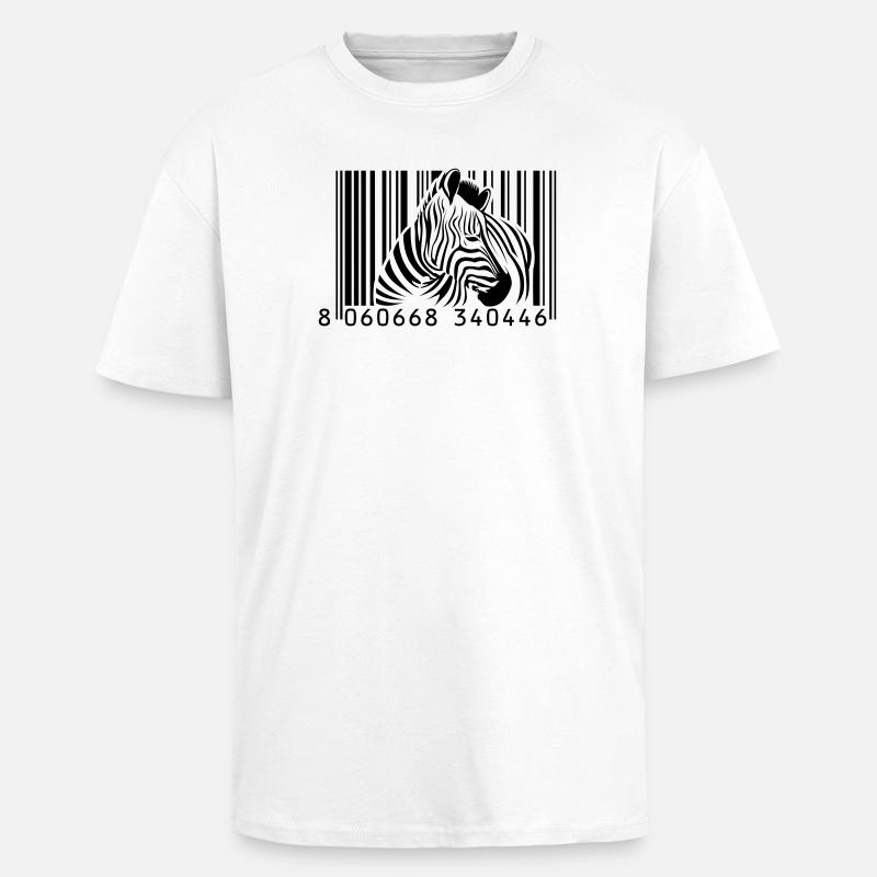 Barcode Zebra - Oversized Heavyweight Unisex T-Shirt - Weiß