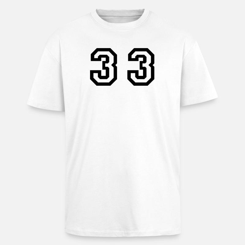 Number - 33 - Thirty Three - Oversized Heavyweight Unisex T-Shirt - Weiß