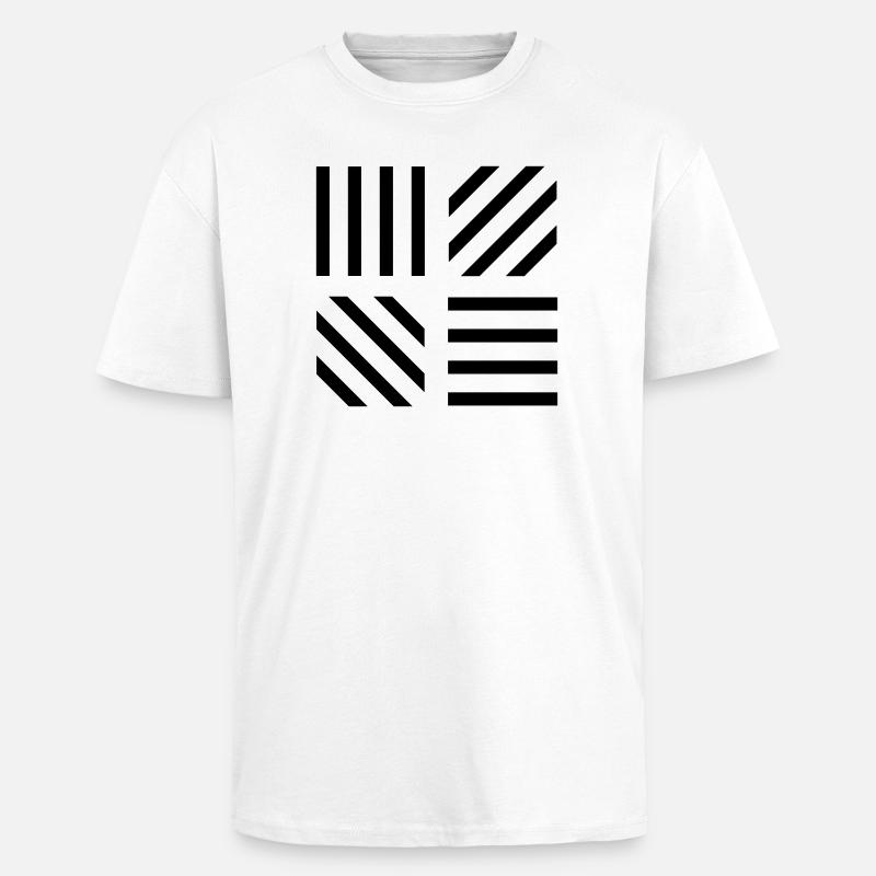 graphic stripe pattern - Unisex Oversized Heavyweight T-shirt - white